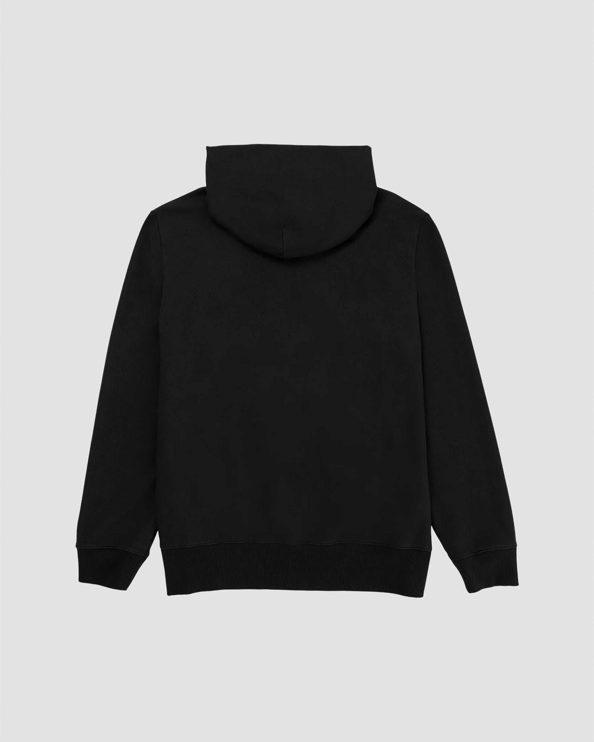 Tenore Woven Label Fleece Zip Through Hoodie - Black