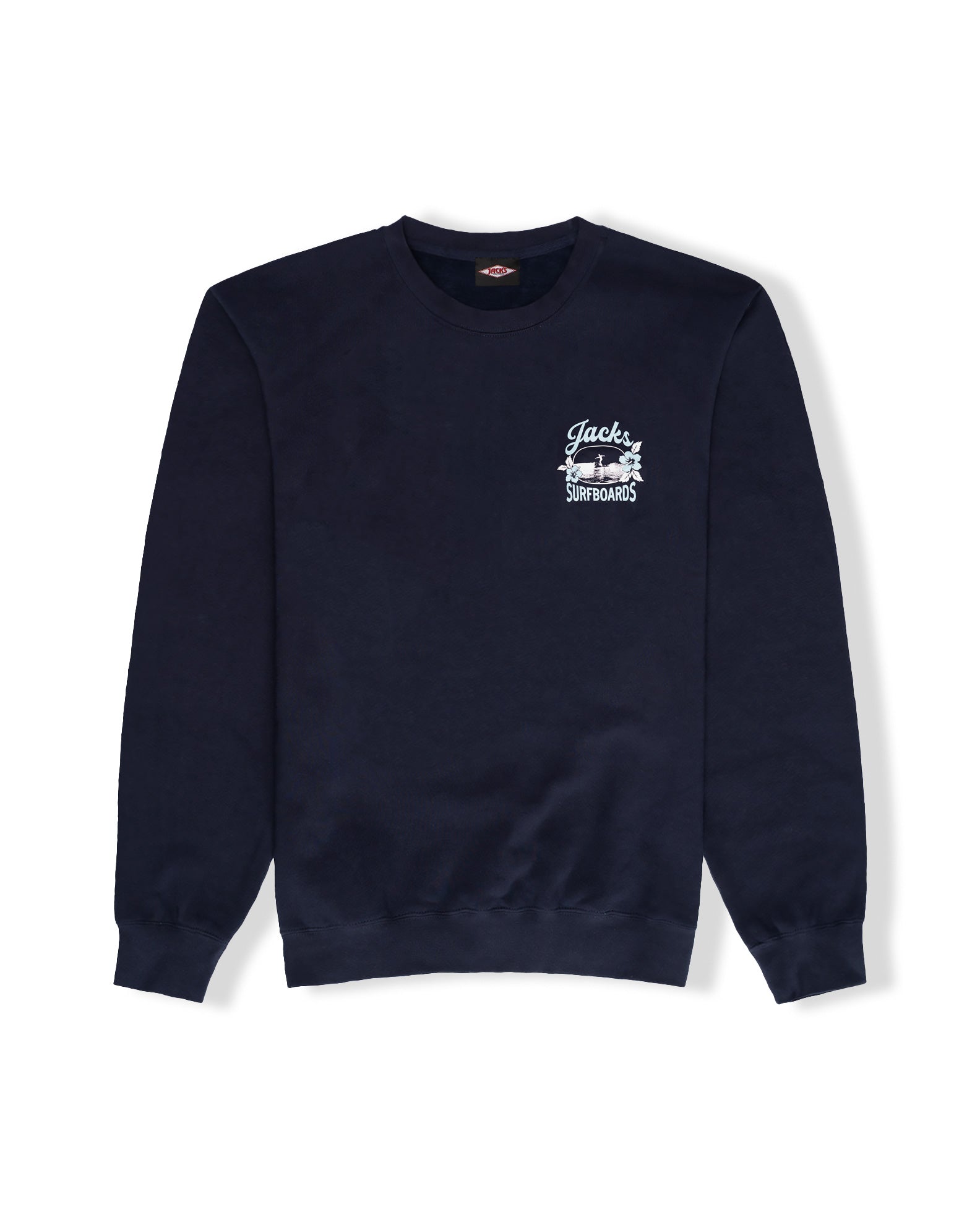 Jack's Surfboards Men's Tip Toe Classic Long Sleeve Crewneck Sweatshirt - Navy
