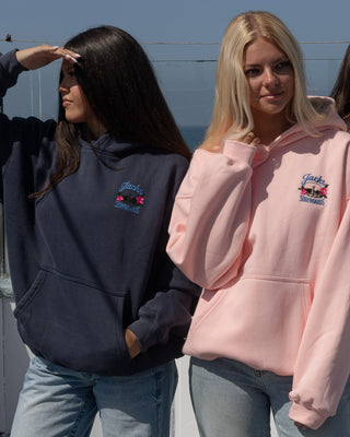 Tip Toe Embroidered Pullover Hoodie - Navy