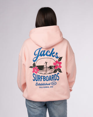 Tip Toe Embroidered Pullover Hoodie - Soft Pink