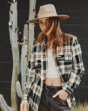 Women's Bowery Boyfriend Flannel - White Cap/Black