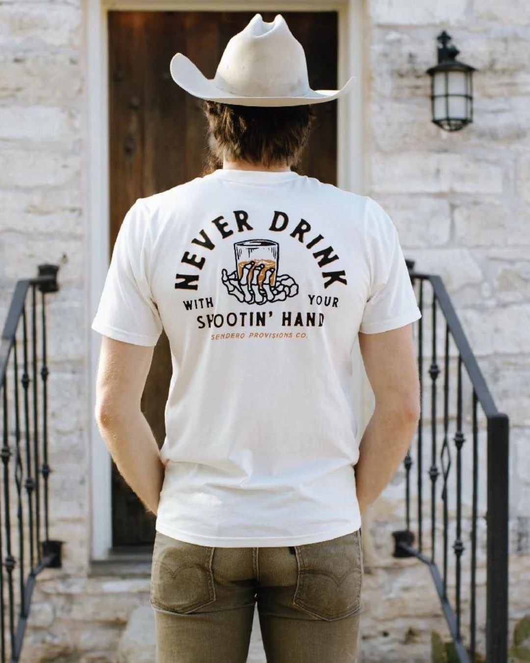 Sendero Provisions Co. Shootin' Hand T-Shirt - Vintage White