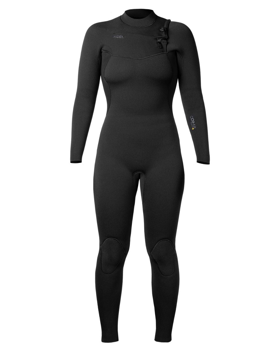 Women's Comp+ 4/3mm Chest Zip Fullsuit Wetsuit- Black 