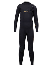 Xcel Kids Comp+ 4/3mm Chest Zip Fullsuit Wetsuit - Black 