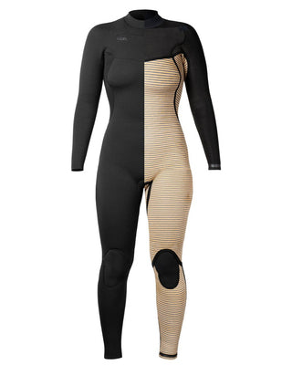 Women's Comp+ 3/2mm Chest Zip Fullsuit Wetsuit - Black 