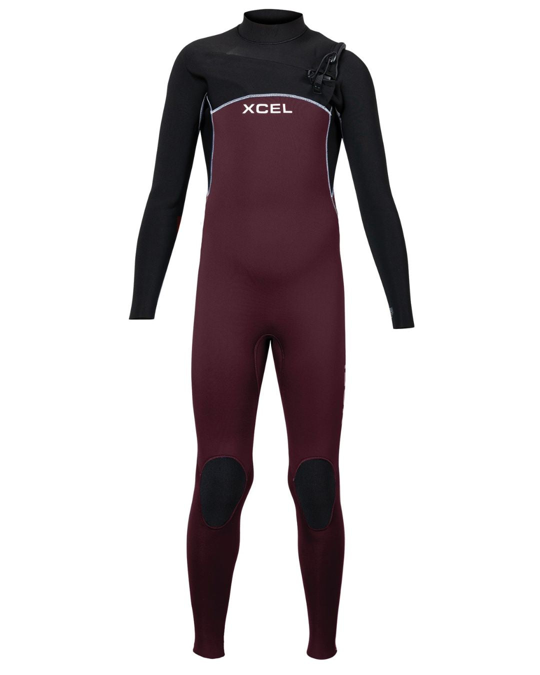 Xcel Kids Comp 3/2mm Chest Zip Fullsuit Wetsuit - Wine/Black