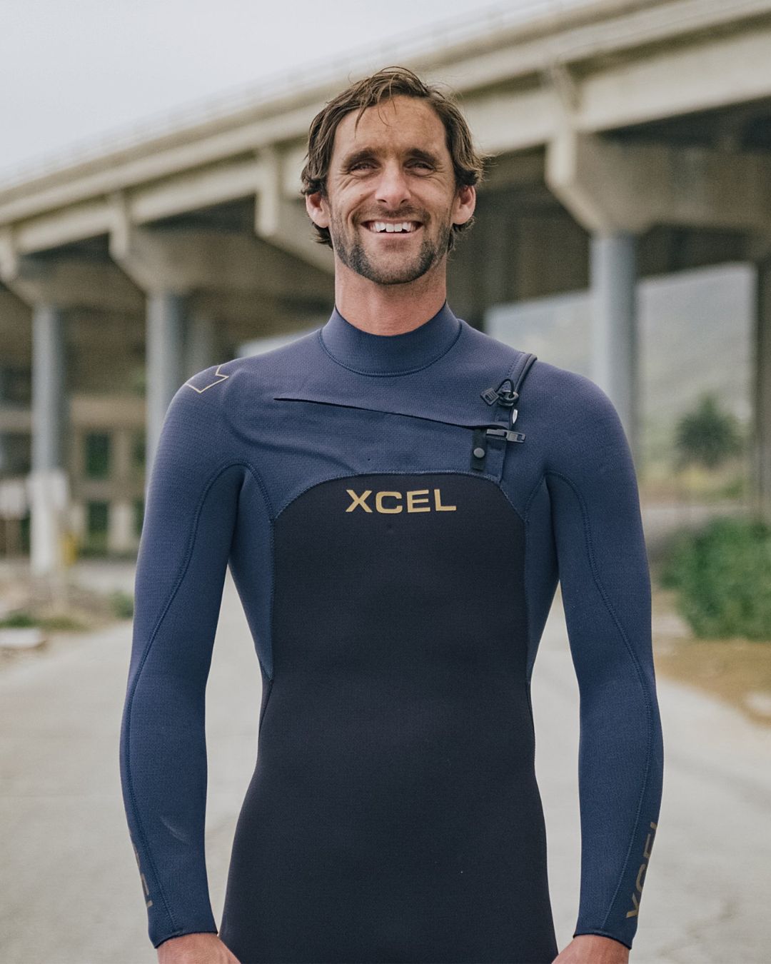 Xcel Men's Comp+ 3/2mm Chest Zip Fullsuit Wetsuit - Black/Blue Nights