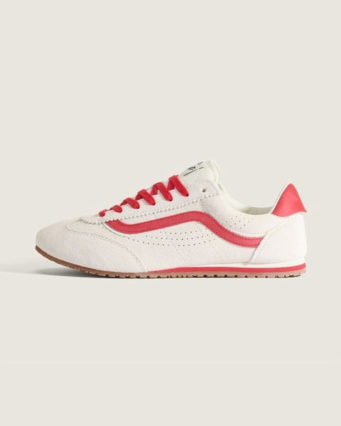 Super Lowpro Shoe - Suede Marshmallow/Racing Red – Jack's Surfboards