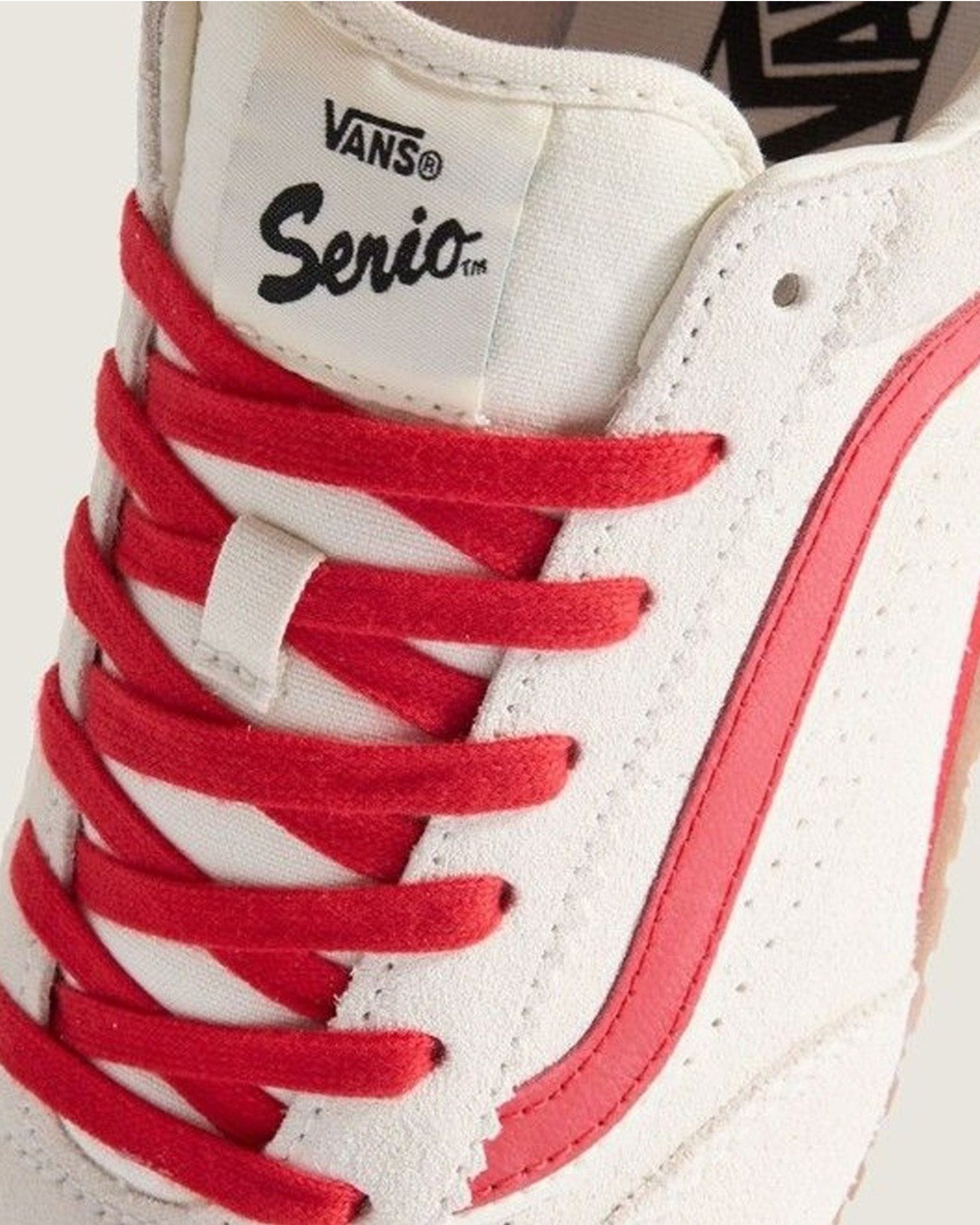 Super Lowpro Shoe - Suede Marshmallow/Racing Red – Jack's Surfboards