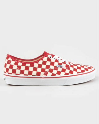 Vans Authentic Primary Check Shoe - Racing Red/White