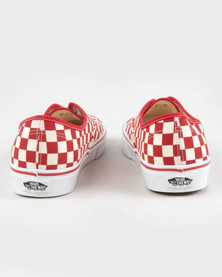 Vans Authentic Primary Check Shoe - Racing Red/White