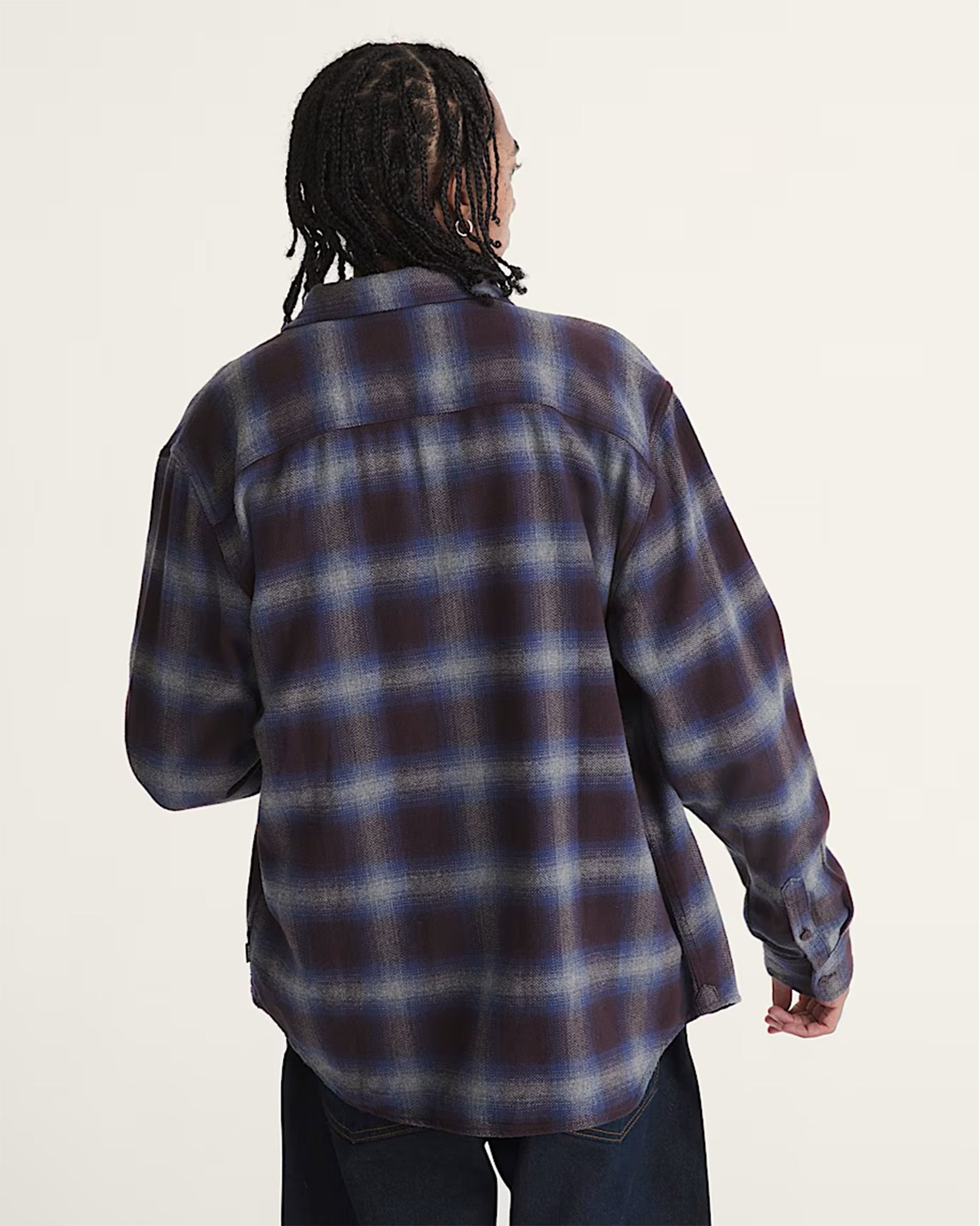 Vans Bixby Plaid Flannel Shirt - Dark Port Red/Pewter Heather Grey