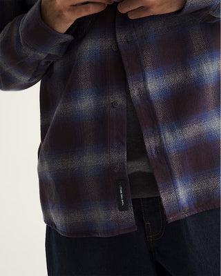 Vans Bixby Plaid Flannel Shirt - Dark Port Red/Pewter Heather Grey