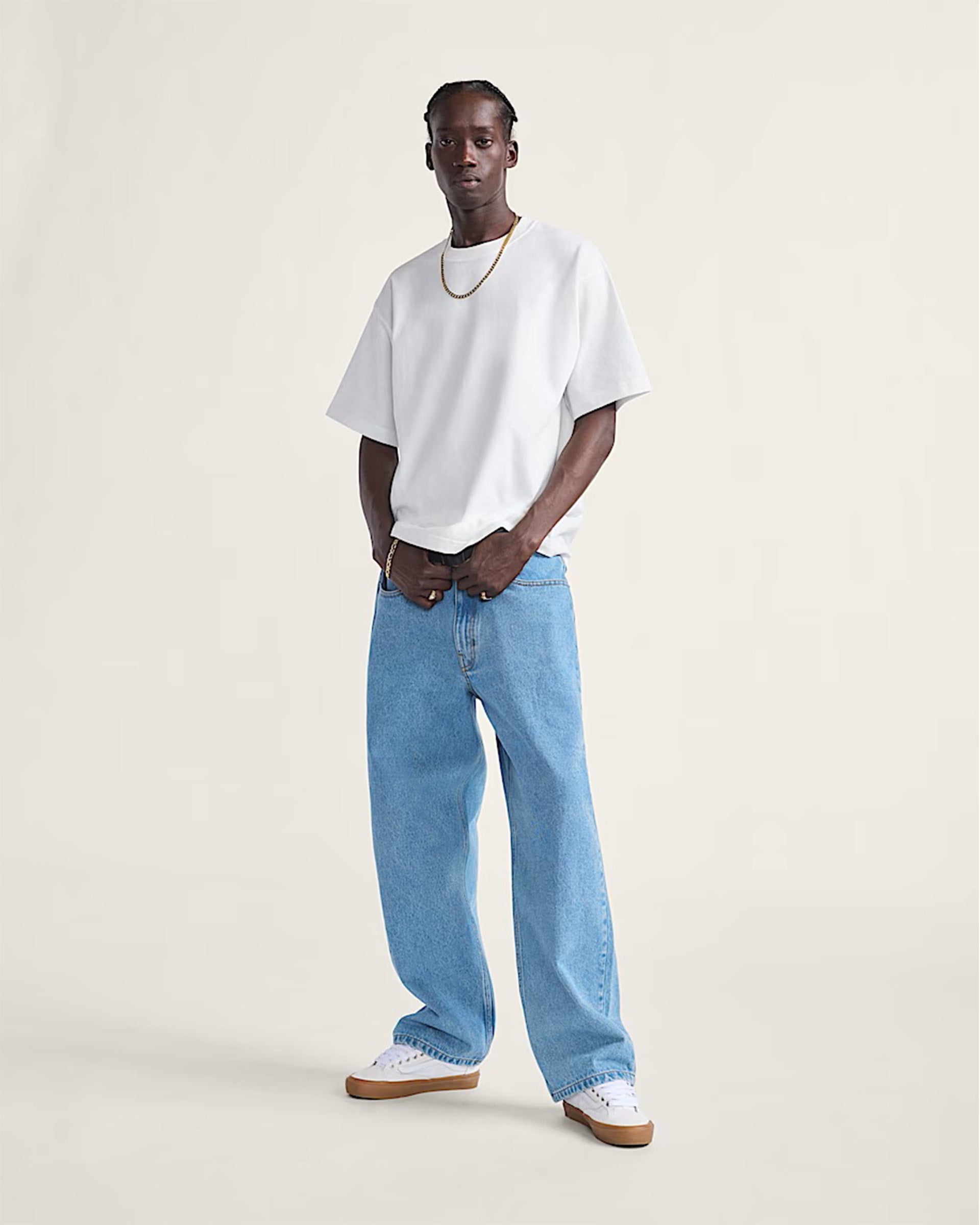 Check-5 Baggy Denim Pants - Stonewash Blue
