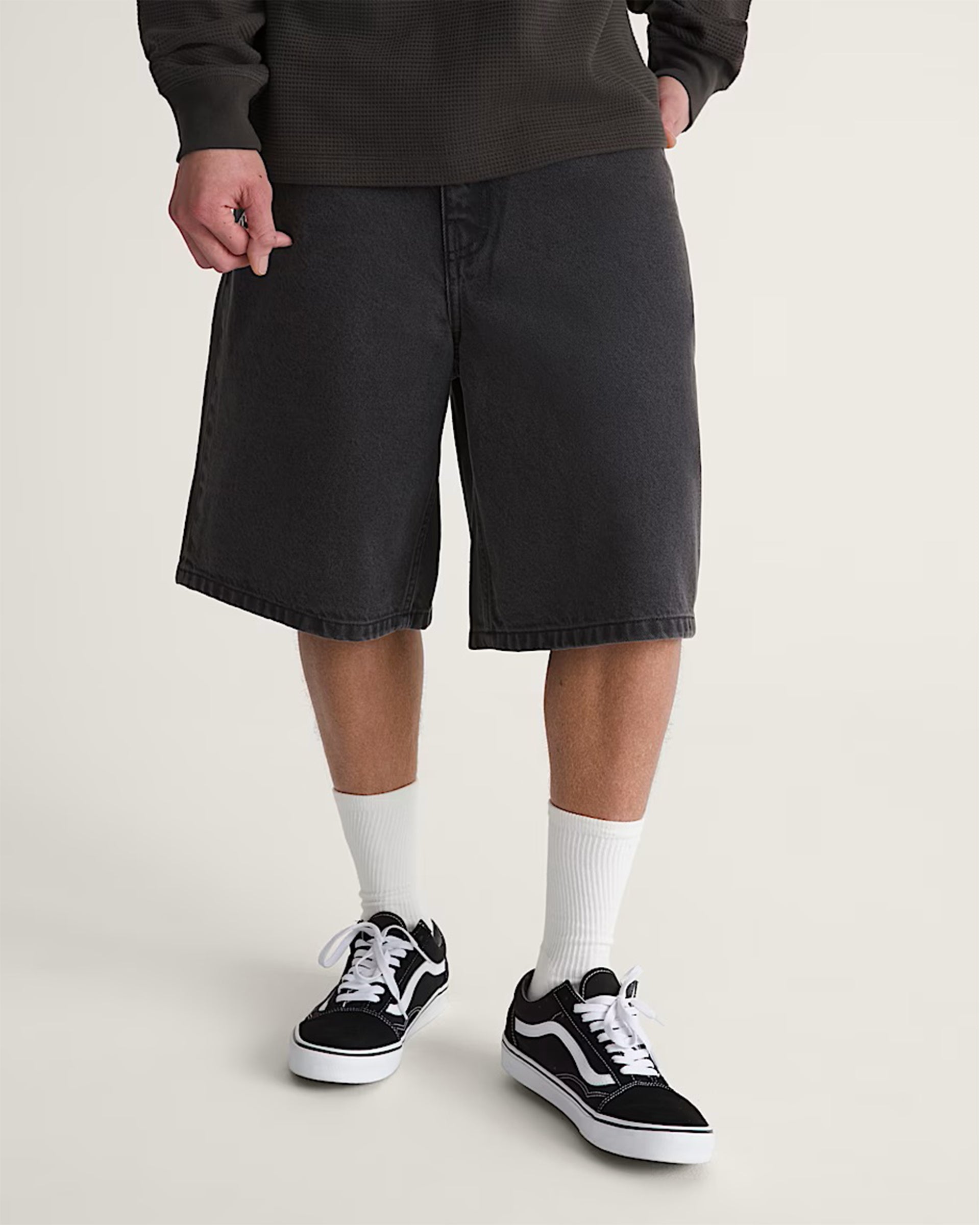 Vans Check-5 Baggy Denim Shorts - Washed Black