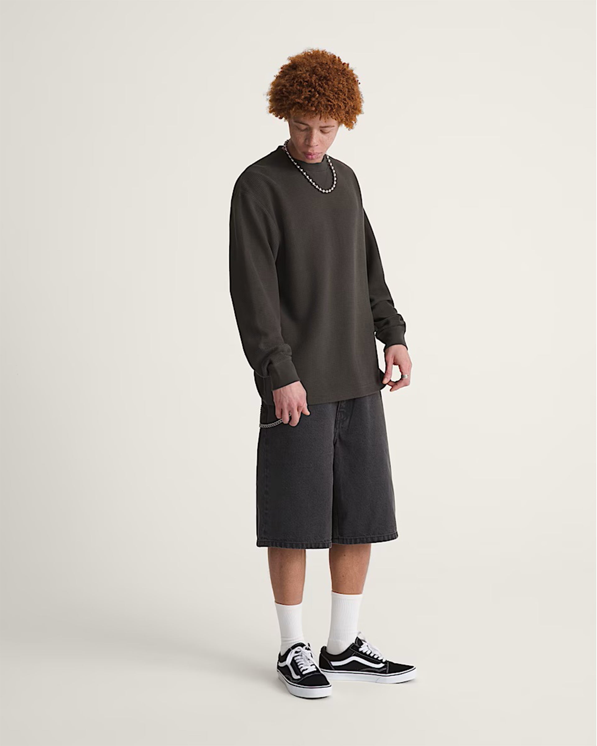 Vans Check-5 Baggy Denim Shorts - Washed Black