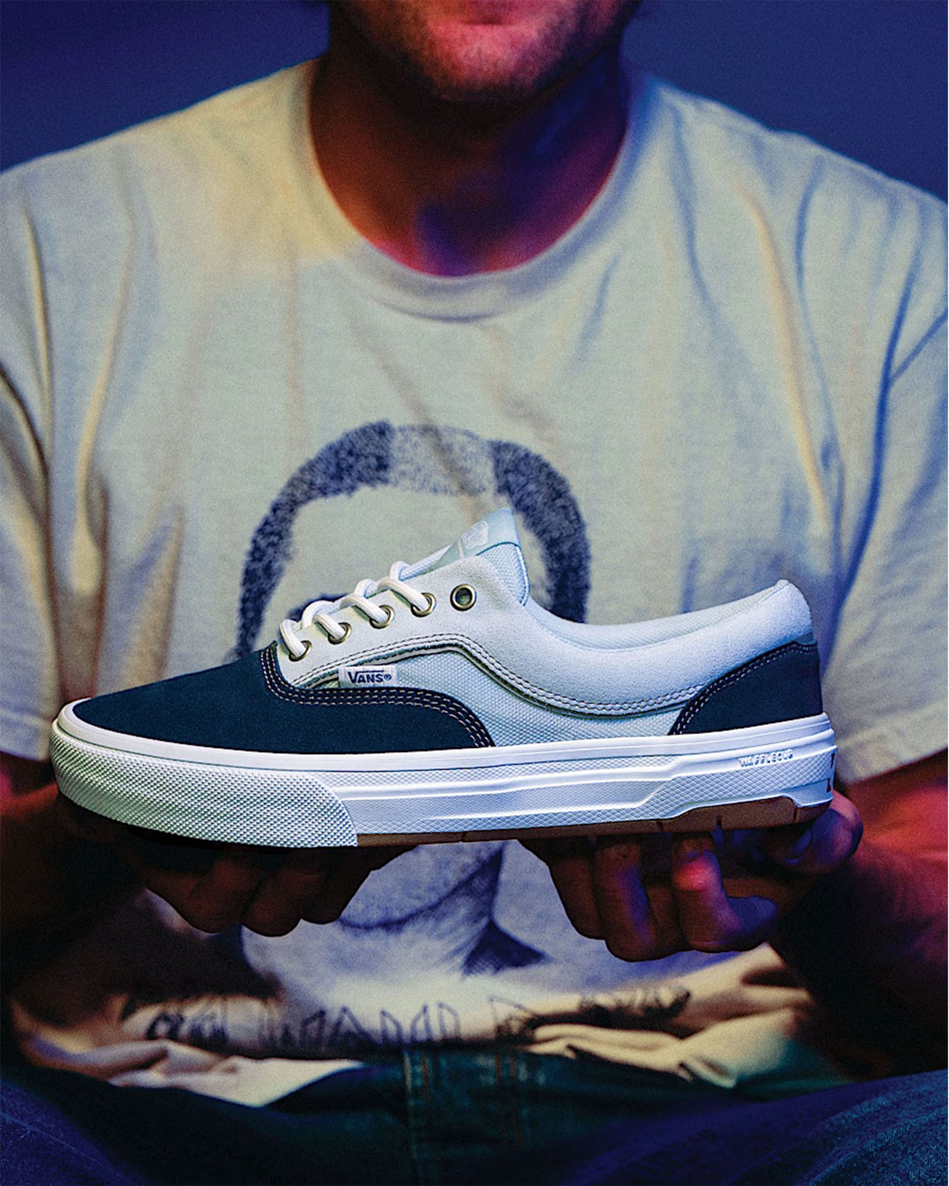 Vans Skate Era Wafflecup Shoes - Navy Blue/Light Blue