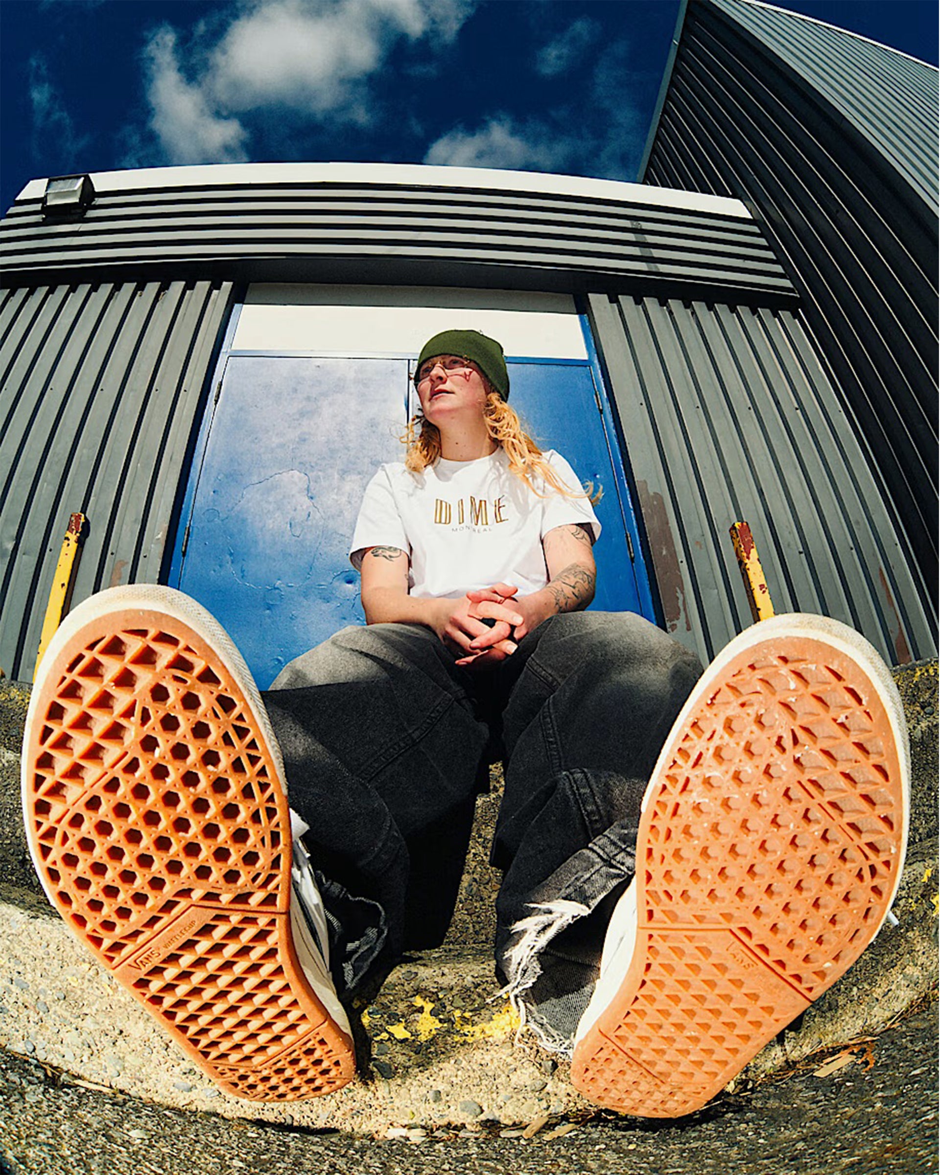 Vans Skate Half Cab Wafflecup Shoe - Una Farrar Utility Block Blanc De Blanc