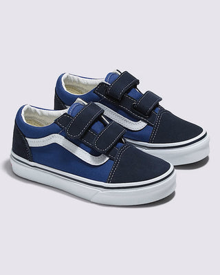 Vans Little Kids Old Skool V Shoes - Navy / True White