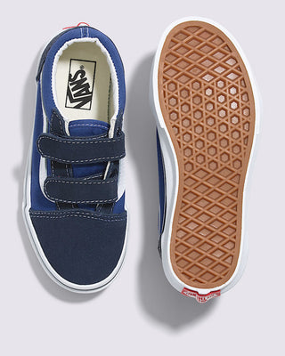 Vans Little Kids Old Skool V Shoes - Navy / True White
