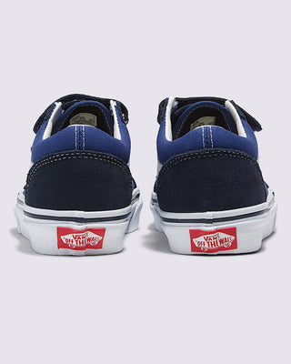 Vans Little Kids Old Skool V Shoes - Navy / True White