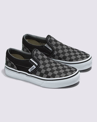 Vans Little Kid's Classic Slip-on Shoes - Black / Pewter Grey