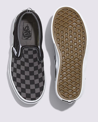 Vans Little Kid's Classic Slip-on Shoes - Black / Pewter Grey