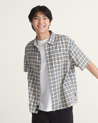 Vans Larkspur Timber Plaid Short Sleeve Shirt - Almond Crisp