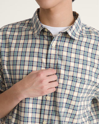 Vans Larkspur Timber Plaid Short Sleeve Shirt - Almond Crisp