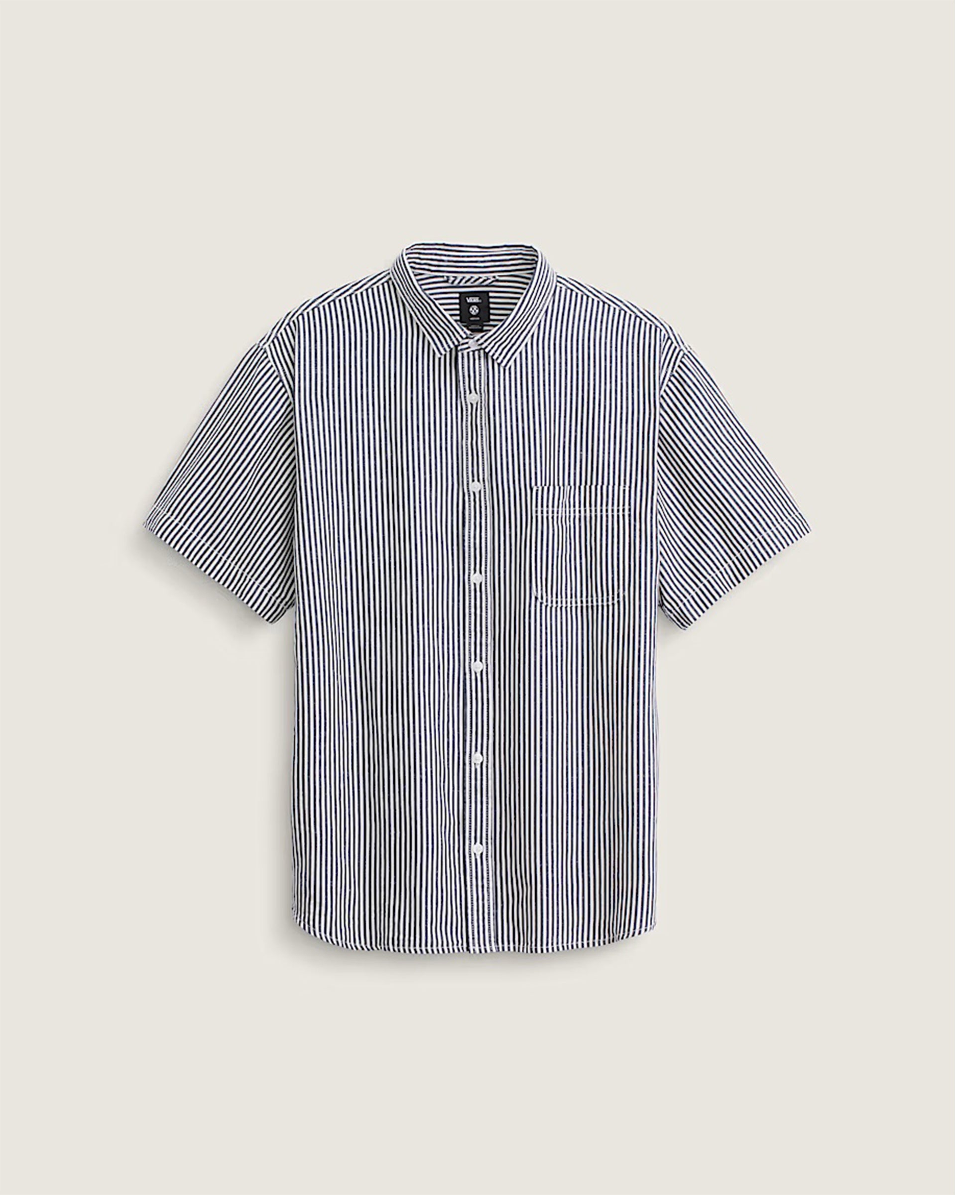 Lawson Stripe Button Up Shirt - White/Dress Blue