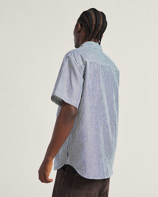 Lawson Stripe Button Up Shirt - White/Dress Blue