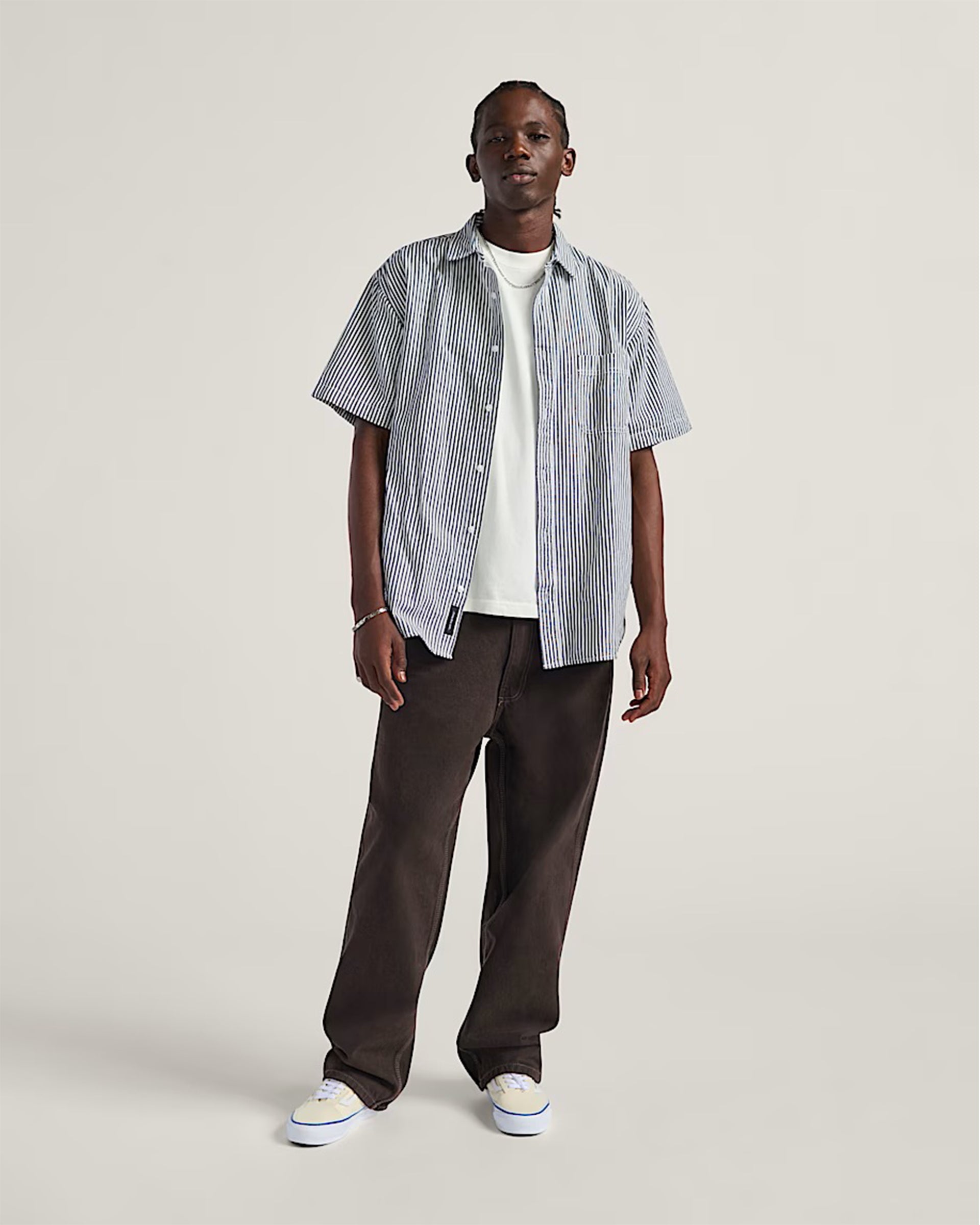 Lawson Stripe Button Up Shirt - White/Dress Blue – Jack's Surfboards