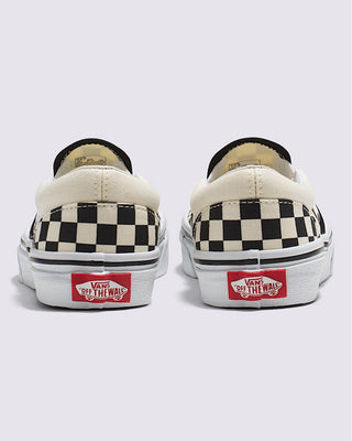 Vans Little Kid's Classic Slip-On Shoes - Checkerboard Black/White