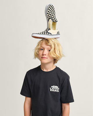 Vans Little Kid's Classic Slip-On Shoes - Checkerboard Black/White