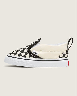 Vans Toddler Slip-On V Checkerboard Shoe - Checkerboard Black/White