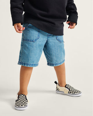 Vans Toddler Slip-On V Checkerboard Shoe - Checkerboard Black/White