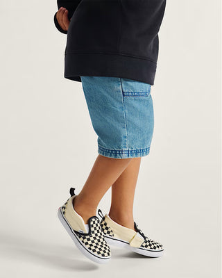 Vans Toddler Slip-On V Checkerboard Shoe - Checkerboard Black/White