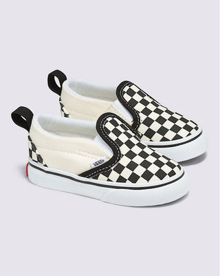 Vans Toddler Slip-On V Checkerboard Shoe - Checkerboard Black/White