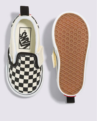 Vans Toddler Slip-On V Checkerboard Shoe - Checkerboard Black/White