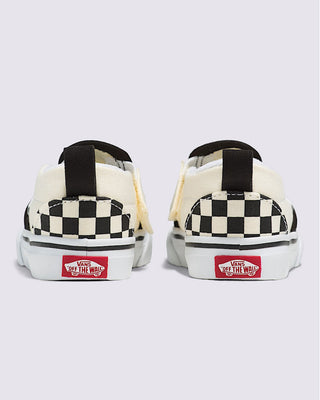 Vans Toddler Slip-On V Checkerboard Shoe - Checkerboard Black/White