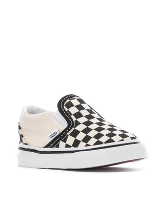 Vans Toddler Classic Slip-On Shoe - Black / White Checkerboard / White