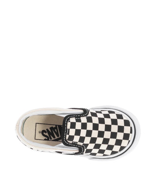 Vans Toddler Classic Slip-On Shoe - Black / White Checkerboard / White