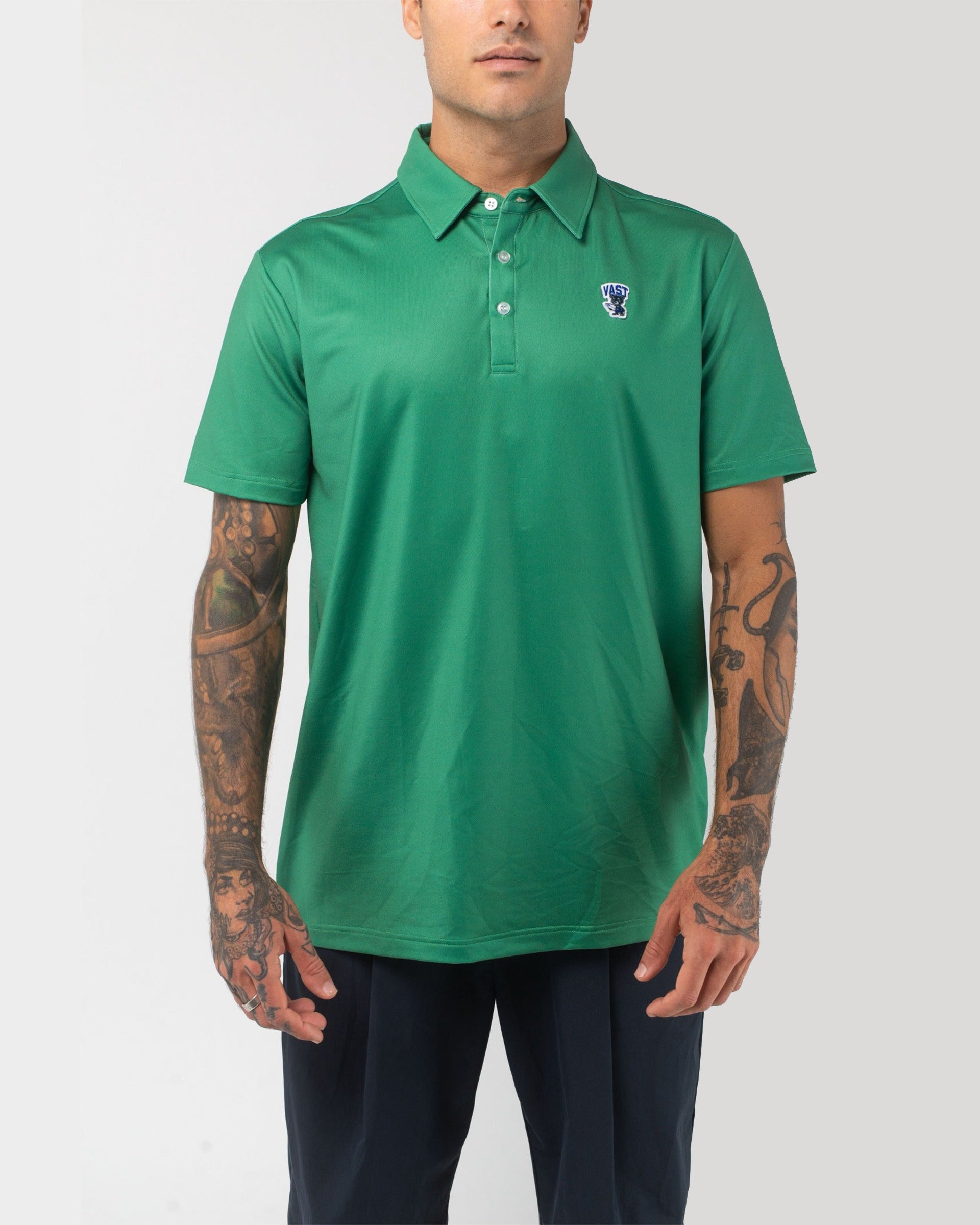 Vast. Men's Aqua Terra Formosa Bear Polo Shirt - Green
