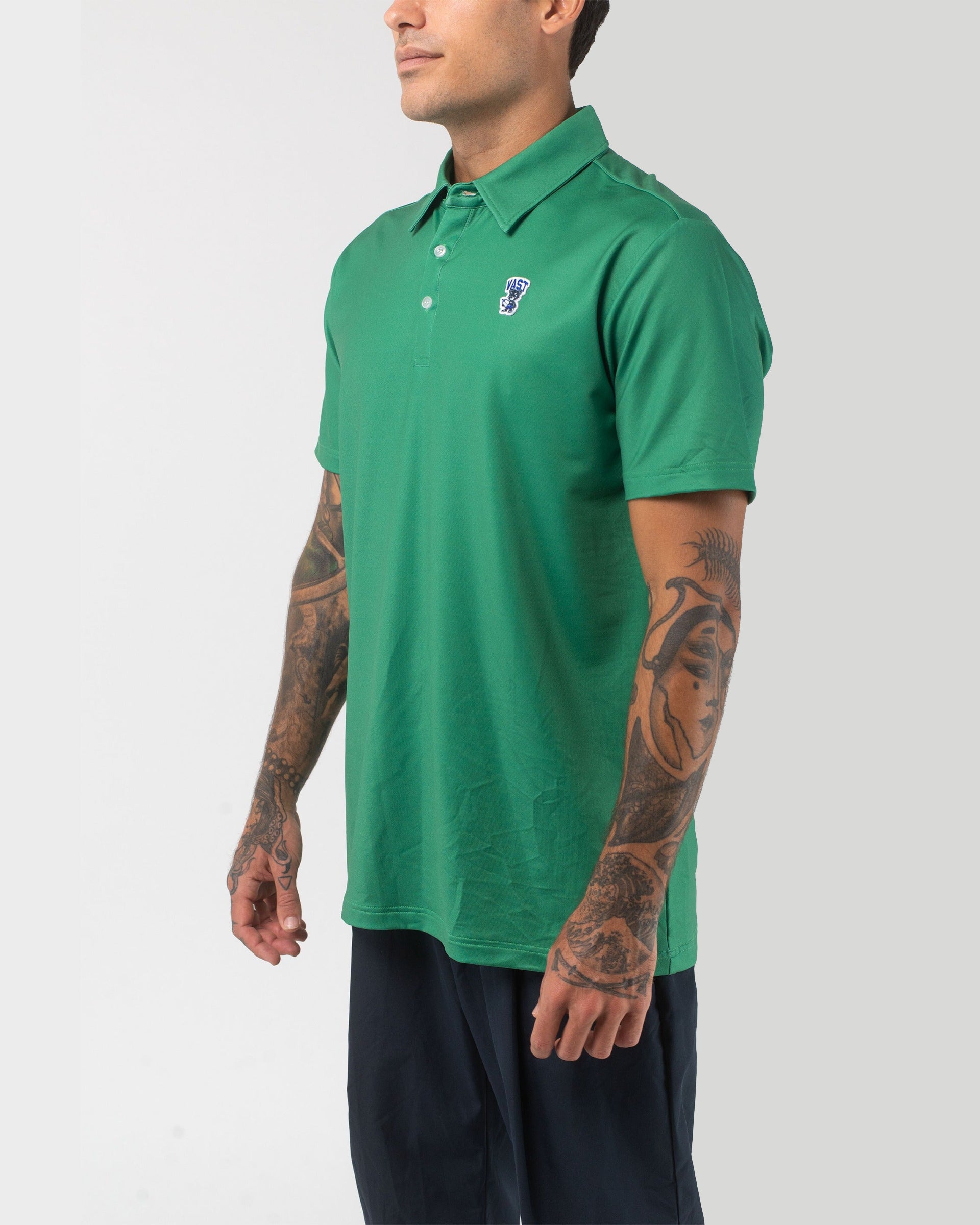 Vast. Men's Aqua Terra Formosa Bear Polo Shirt - Green