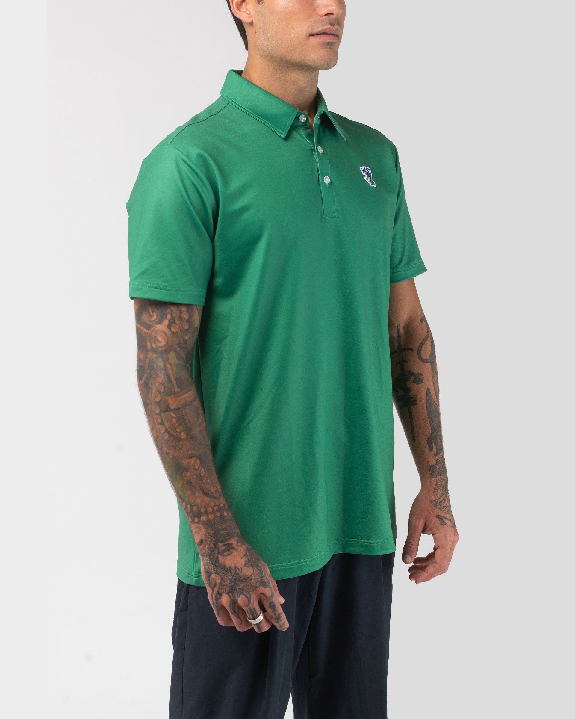 Vast. Men's Aqua Terra Formosa Bear Polo Shirt - Green