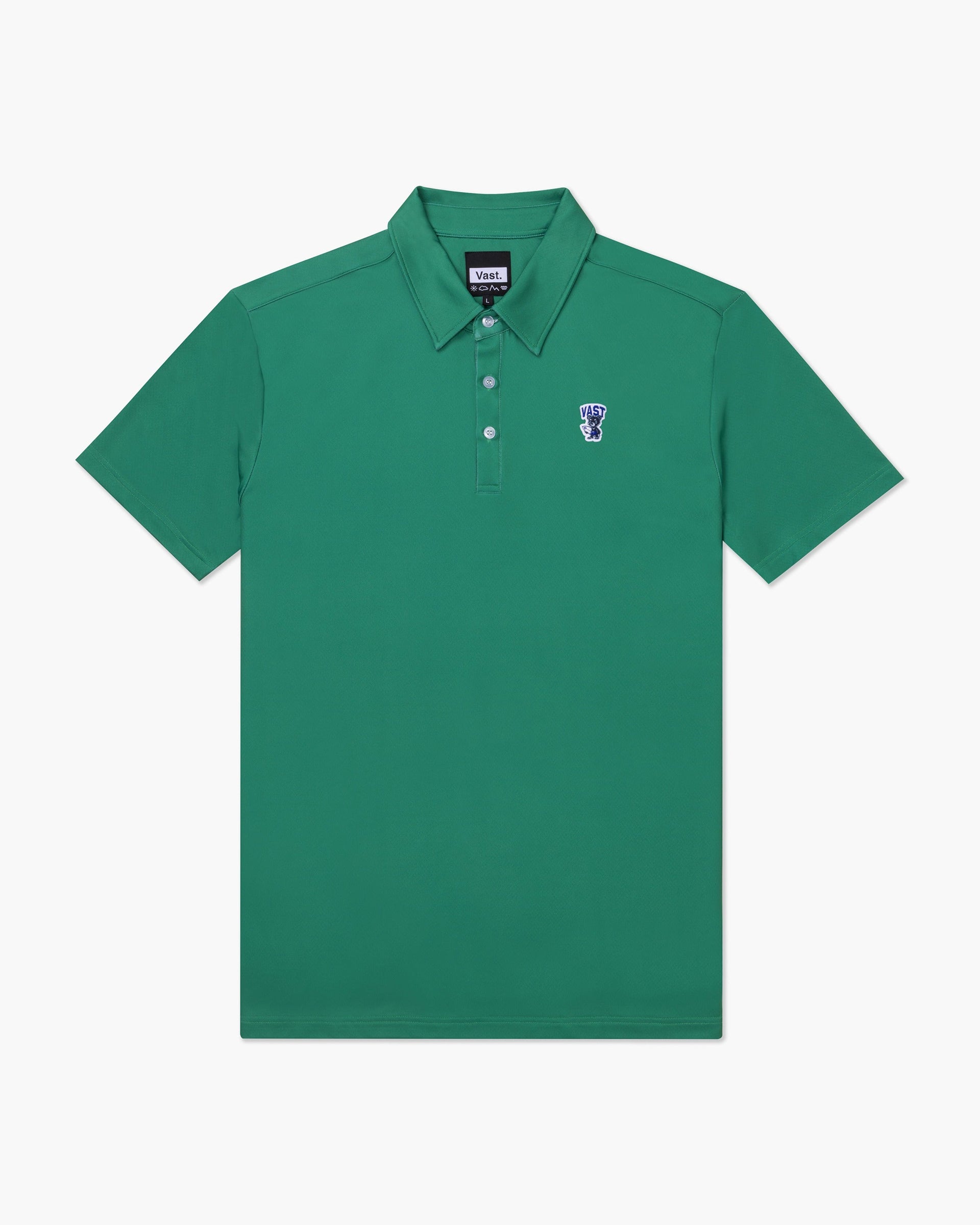 Vast. Men's Aqua Terra Formosa Bear Polo Shirt - Green