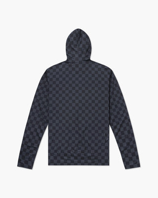 Vast. Men's Aqua Terra Lite Check Check Tech Daily Hoodie - Black