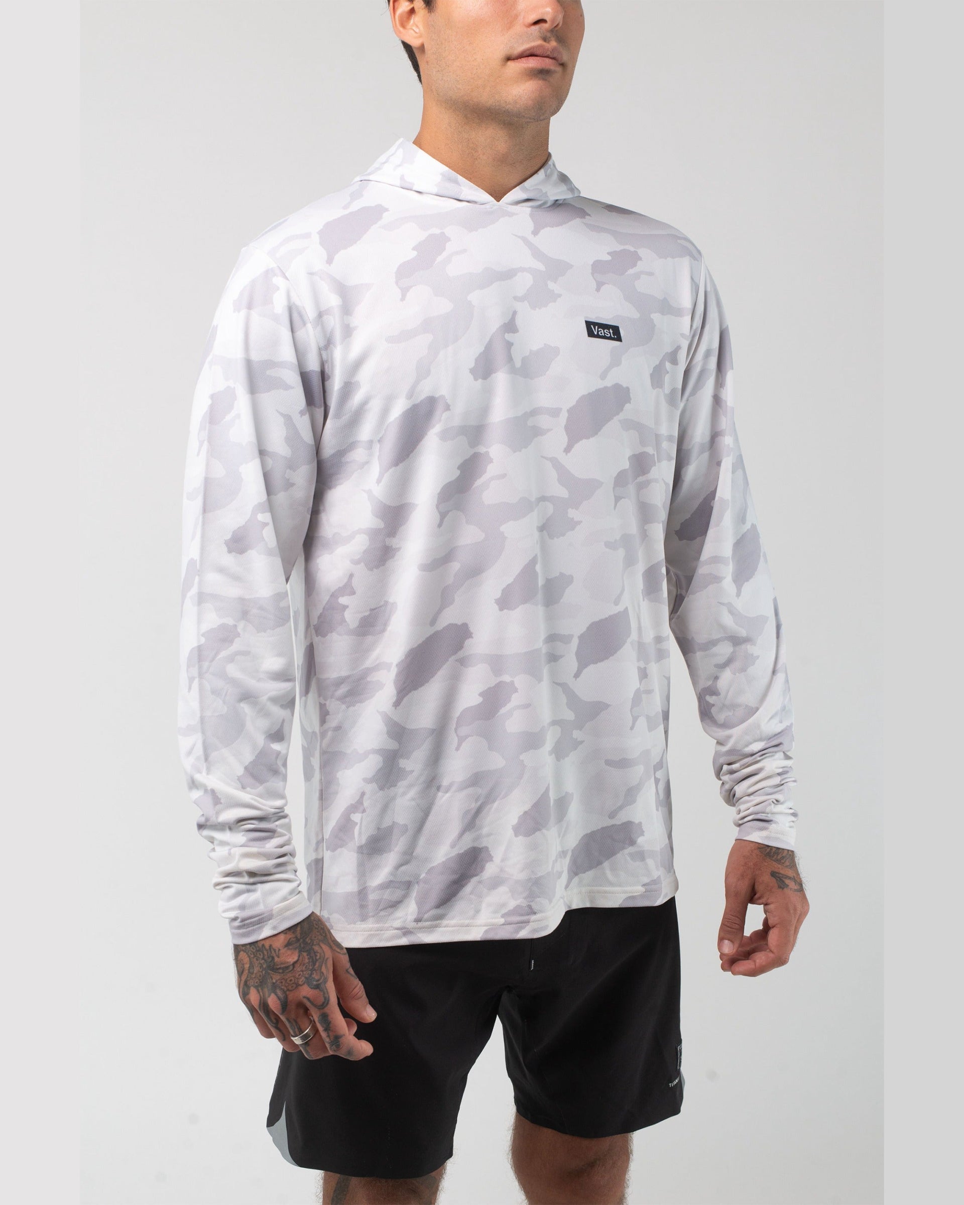 Aqua Terra Lite Camo Tech Daily Hoodie - Light Grey