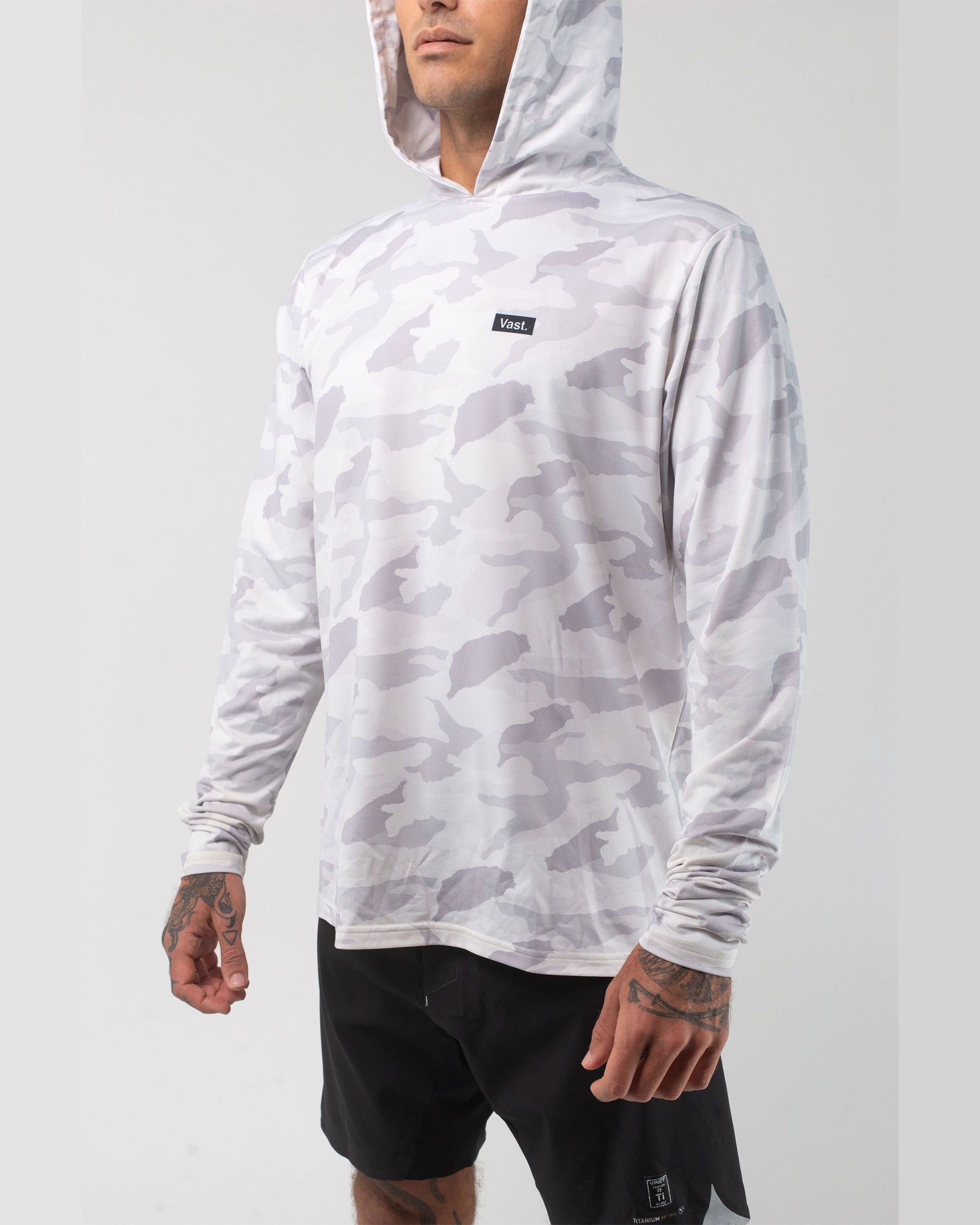 Aqua Terra Lite Camo Tech Daily Hoodie - Light Grey