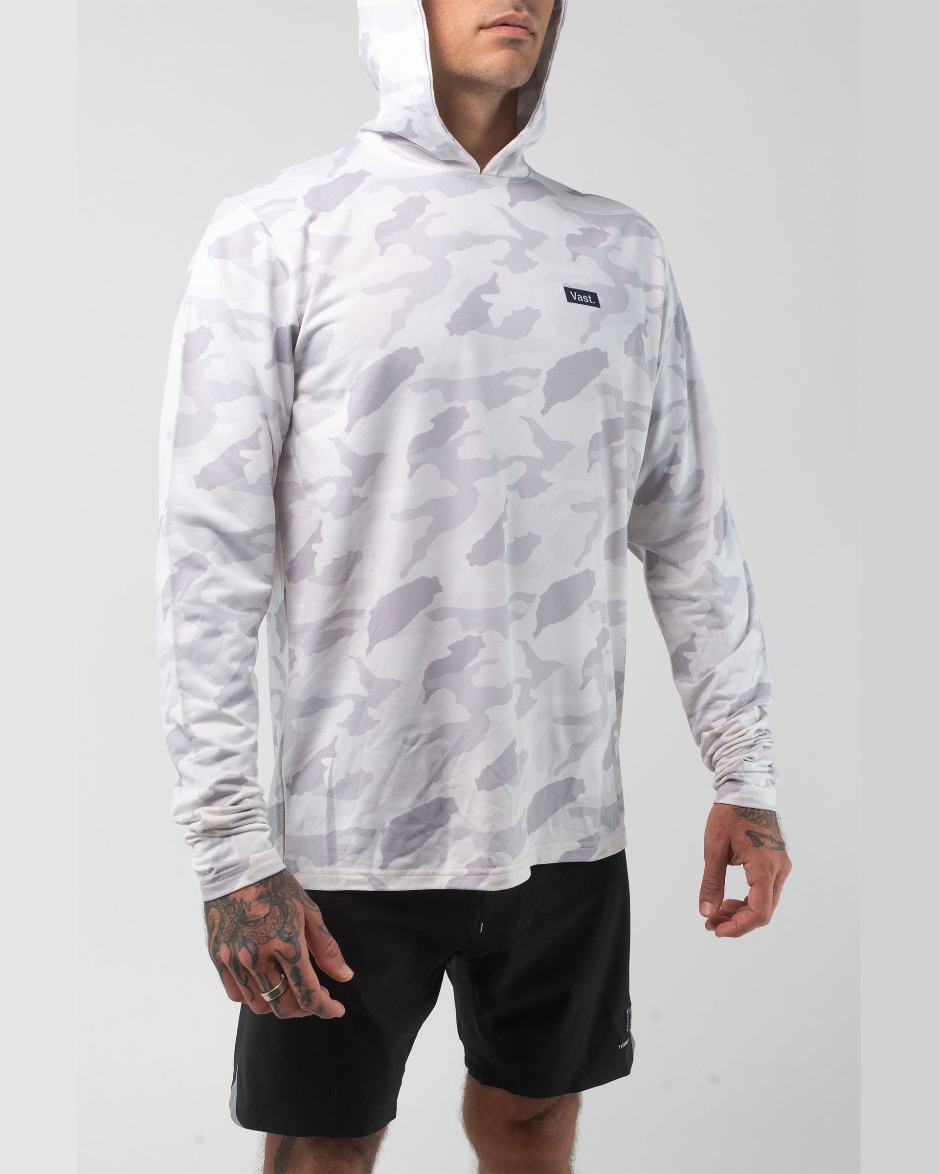 Aqua Terra Lite Camo Tech Daily Hoodie - Light Grey